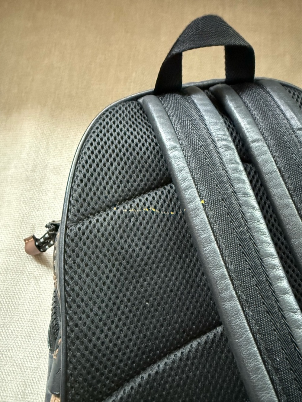 Coach Brown Floral Coated Canvas Mini Backpack with Black Accents - Picture 3 of 4